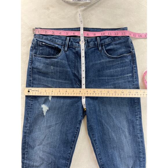 3x1 NYC Women Designer Denim Skinny Leg Blue Jeans Ankle Zip Edgy Grunge Punk - Picture 8 of 9